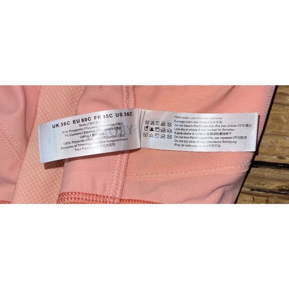 Syrokan Womens Size 36C Orange Color Block Front Zip Sports Bra NWT - Picture 6 of 7